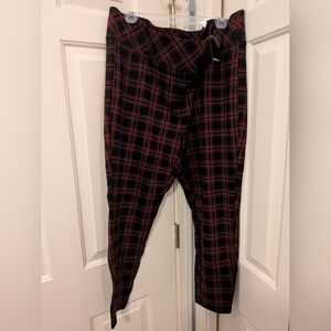 Torrid Pixie Pant in Red and Black Plaid